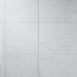 GoodHome Carrelage sol et mur effet marbre blanc brillant L.45 x l.45 cm x ép.9,5 mm, Aruma