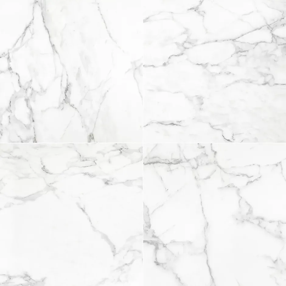 GoodHome Carrelage sol et mur effet marbre blanc brillant L.45 x l.45 cm x ép.9,5 mm, Aruma