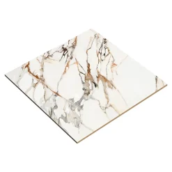 Carrelage sol et mur effet marbre blanc et rouge brillant L.60,8 x l.60,8 cm x ép.8,5 mm, Aruma-GoodHome Discount