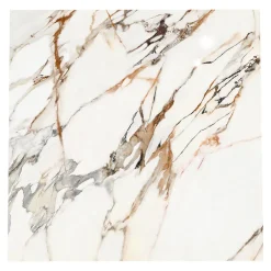 Carrelage sol et mur effet marbre blanc et rouge brillant L.60,8 x l.60,8 cm x ép.8,5 mm, Aruma-GoodHome Discount