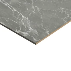 GoodHome Carrelage sol et mur effet marbre gris brillant L.60,8 x l.60,8 cm x ép.8,5 mm, Aruma