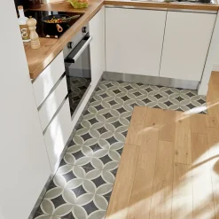 Carrelage sol et mur effet carreaux de ciment tons gris L.45 x l.45 cm x ép.9,5 mm, Mediterranea Toscana-Mykonos Outlet