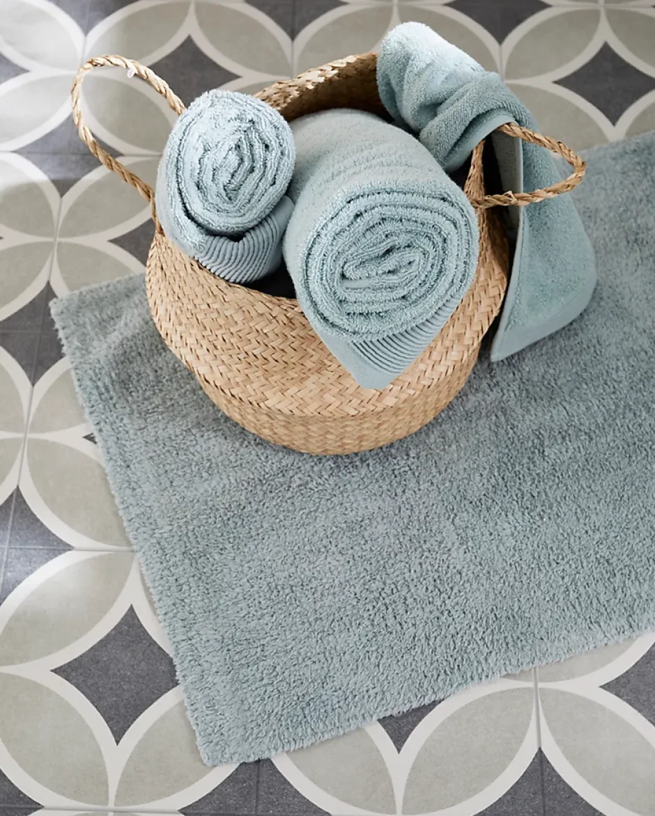 Carrelage sol et mur effet carreaux de ciment tons gris L.45 x l.45 cm x ép.9,5 mm, Mediterranea Toscana-Mykonos Outlet