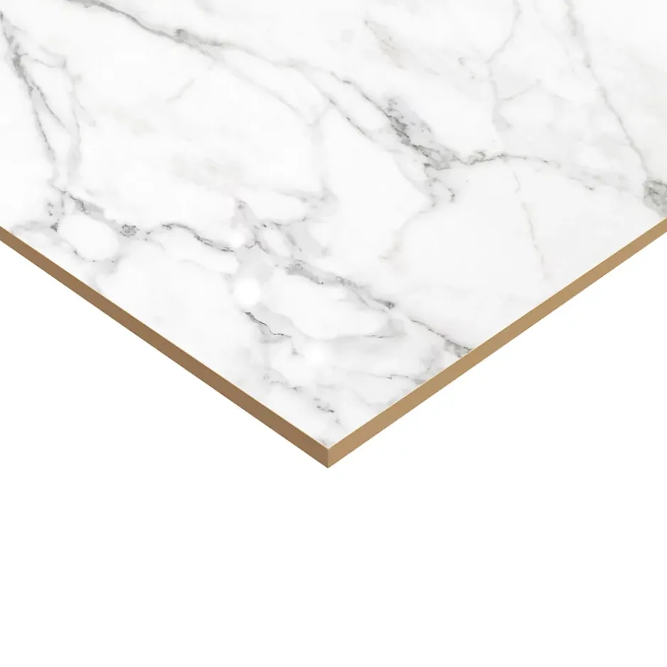 Carrelage sol et mur effet marbre blanc mat L.60,8 x l.60,8 cm x ép.8,5 mm, Aruma-GoodHome Discount