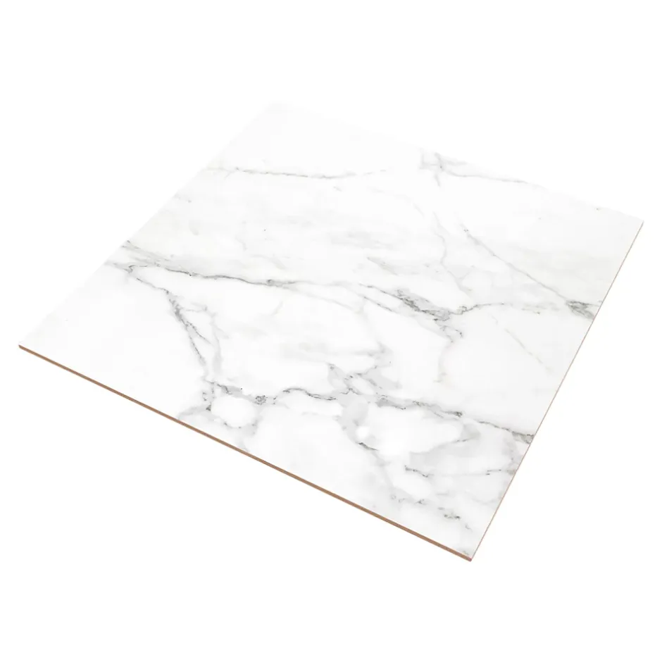 Carrelage sol et mur effet marbre blanc mat L.60,8 x l.60,8 cm x ép.8,5 mm, Aruma-GoodHome Discount