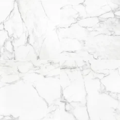 Carrelage sol et mur effet marbre blanc mat L.60,8 x l.60,8 cm x ép.8,5 mm, Aruma-GoodHome Discount