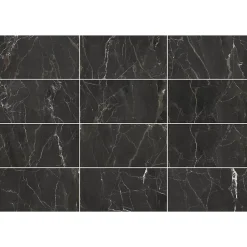 Carrelage sol et mur effet marbre anthracite brillant L.61,3 x l.30,3 cm x ép.9 mm, Aruma-GoodHome Sale