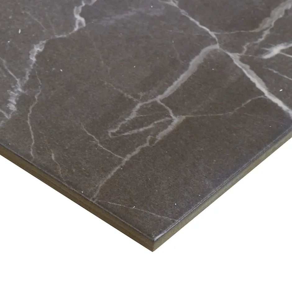 GoodHome Carrelage sol et mur effet marbre gris brillant L.60 x l.30 cm x ép.9 mm, Aruma