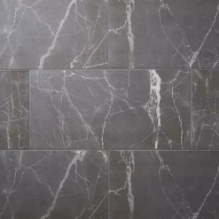GoodHome Carrelage sol et mur effet marbre gris brillant L.60 x l.30 cm x ép.9 mm, Aruma
