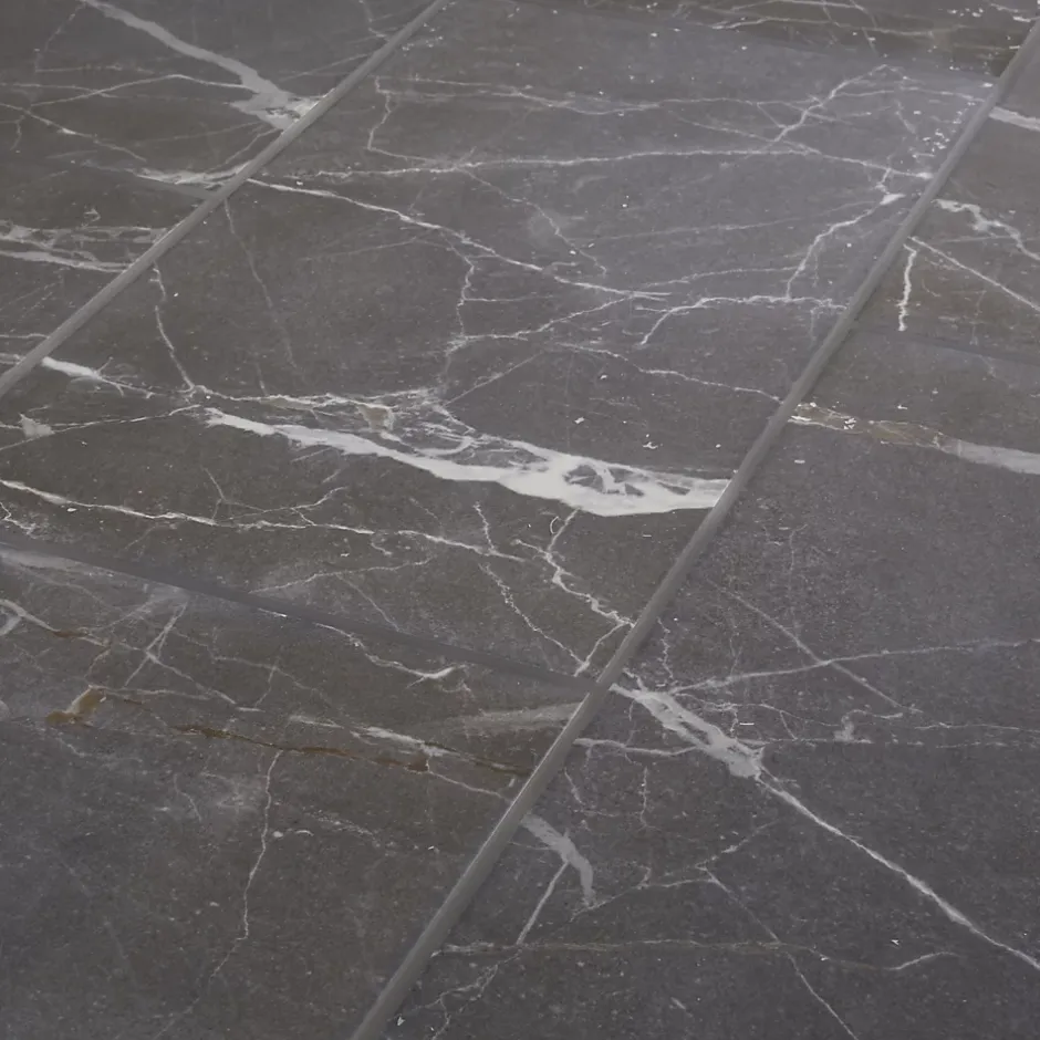 GoodHome Carrelage sol et mur effet marbre gris brillant L.60 x l.30 cm x ép.9 mm, Aruma