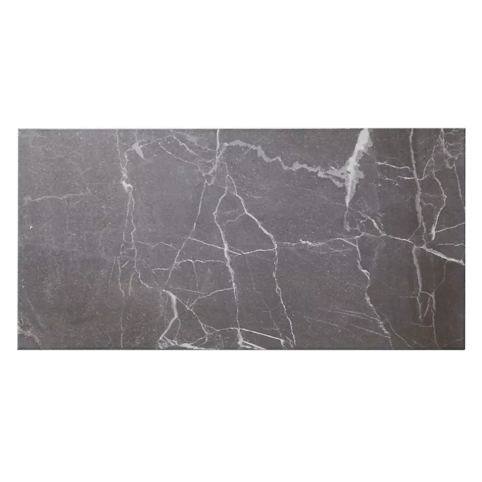 GoodHome Carrelage sol et mur effet marbre gris brillant L.60 x l.30 cm x ép.9 mm, Aruma