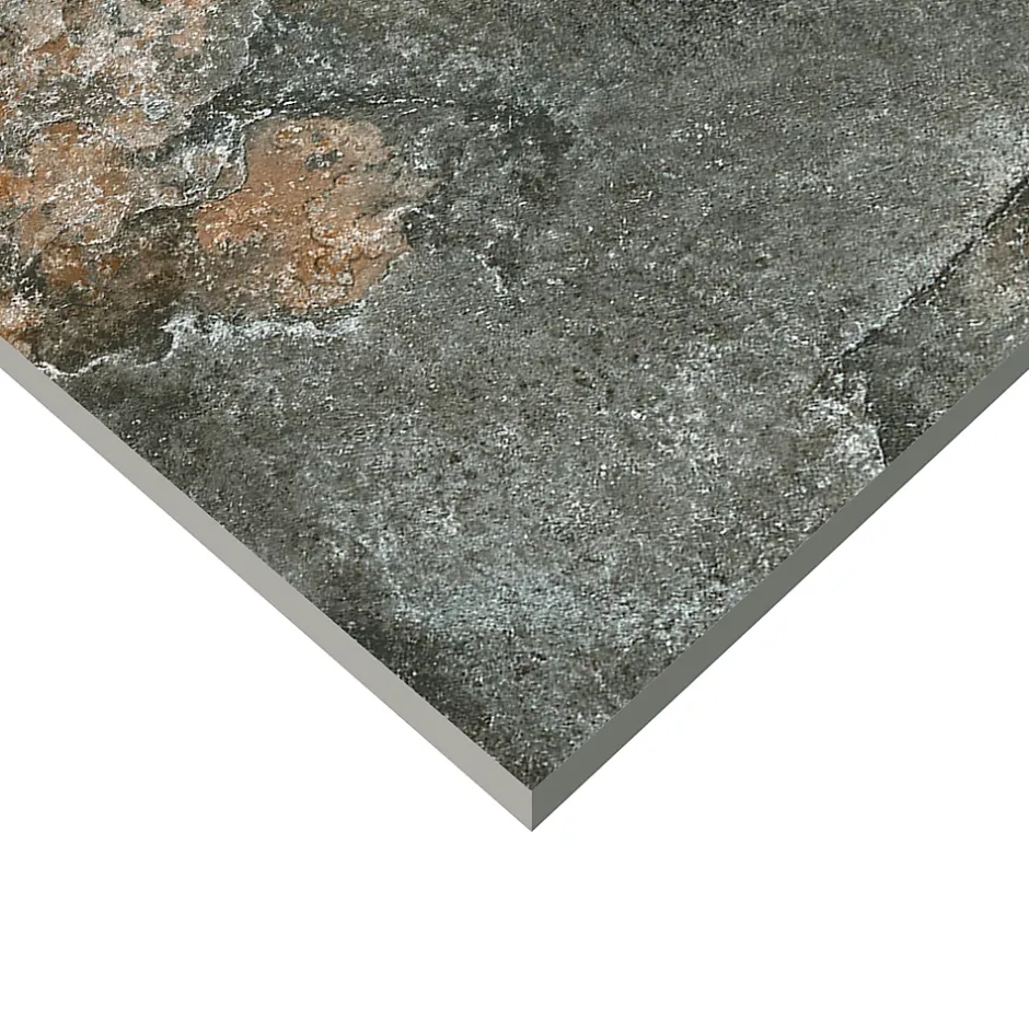 Carrelage sol et mur effet pierre oxydée L.20 x l.20 cm x ép.9,5 mm, Denali- Hot