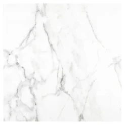 Carrelage sol et mur effet marbre blanc brillant L.60,8 x l.60,8 cm x ép.8,5 mm, Aruma-GoodHome Outlet