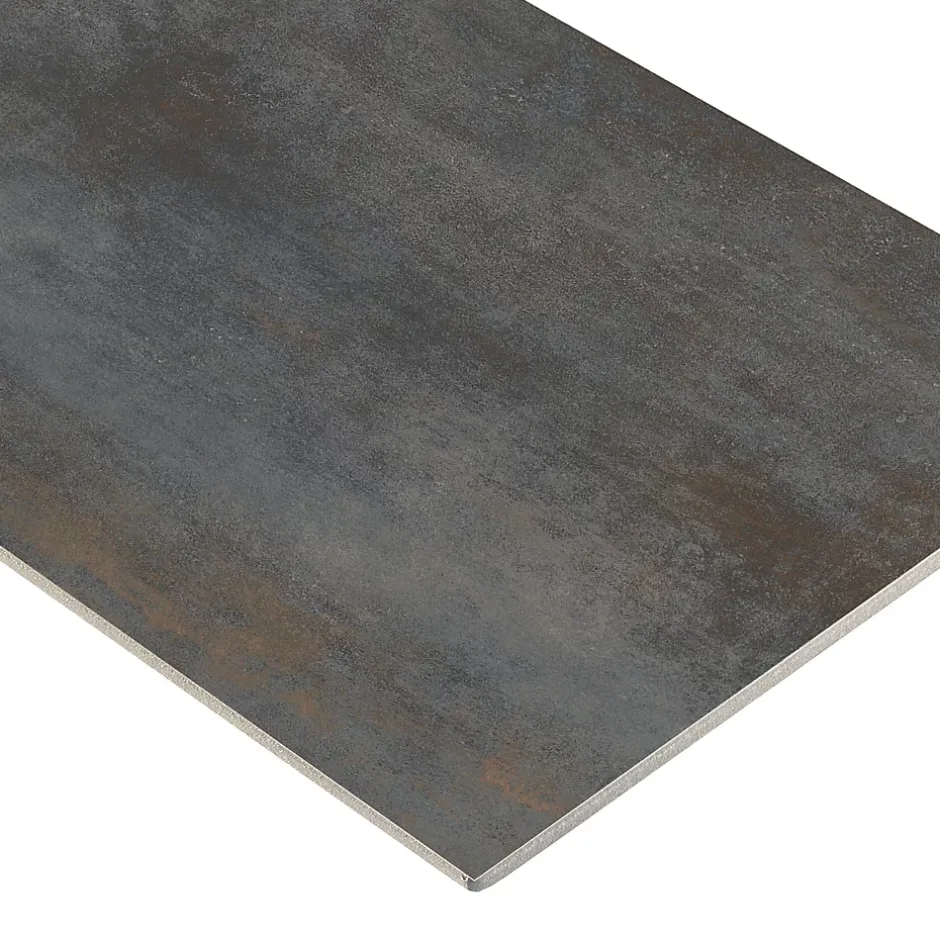 Gresmalt Carrelage sol et mur en grès cérame émaillé effet béton noir mat oxydé L.60 x l.30 cm x ép.7,4 mm, Upper