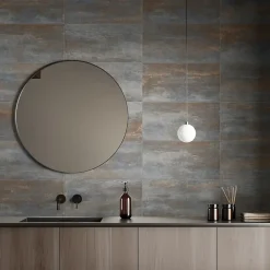 Gresmalt Carrelage sol et mur en grès cérame émaillé effet béton noir mat oxydé L.60 x l.30 cm x ép.7,4 mm, Upper