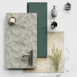 Carrelage sol et mur gris clair effet béton L.59,5 x l.59,5 cm x ép.8,7 mm, Arina-GoodHome Discount