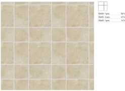 Carrelage sol et mur intérieur en grès cérame émaillé effet pierre ivoire mat L.50 x l.30 cm x ép.9 mm, Sunstone- Sale