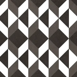 Carrelage sol et mur intérieur effet carreaux de ciment noirs et blancs L.20 x l.20 cm x ép.7,4 mm, Glamour Slate Mix- Outlet