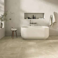 Carrelage sol et mur intérieur grège effet pierre L.60,4 x l.60,4 cm x ép.7,4 mm, Himalaya