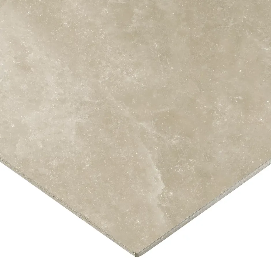 Carrelage sol et mur intérieur grège effet pierre L.60,4 x l.60,4 cm x ép.7,4 mm, Himalaya