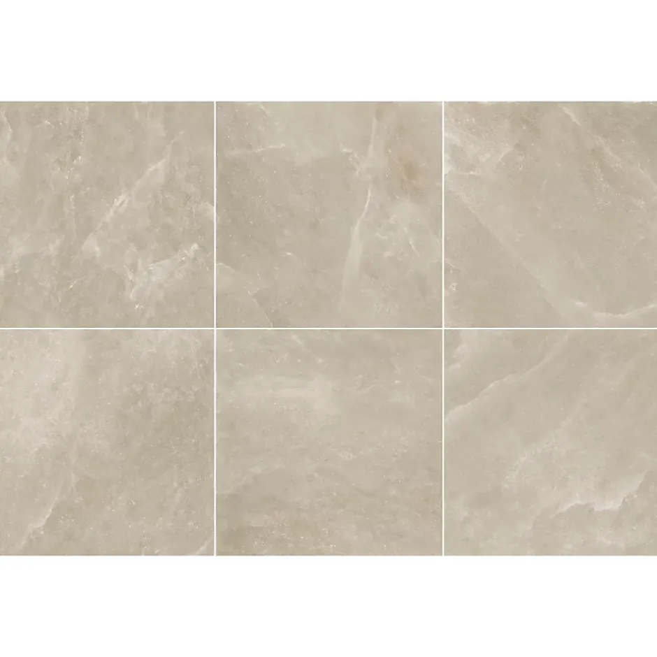 Carrelage sol et mur intérieur grège effet pierre L.60,4 x l.60,4 cm x ép.7,4 mm, Himalaya