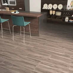 Ecoceramic Carrelage sol et mur intérieur effet bois taupe mat L.120 x l.20 cm x ép.9 mm, Urbanwood