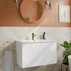 GoodHome Carrelage sol et mur intérieur beige effet pierre L.45 x l.45 cm x ép.9,1 mm, Limo Mocca