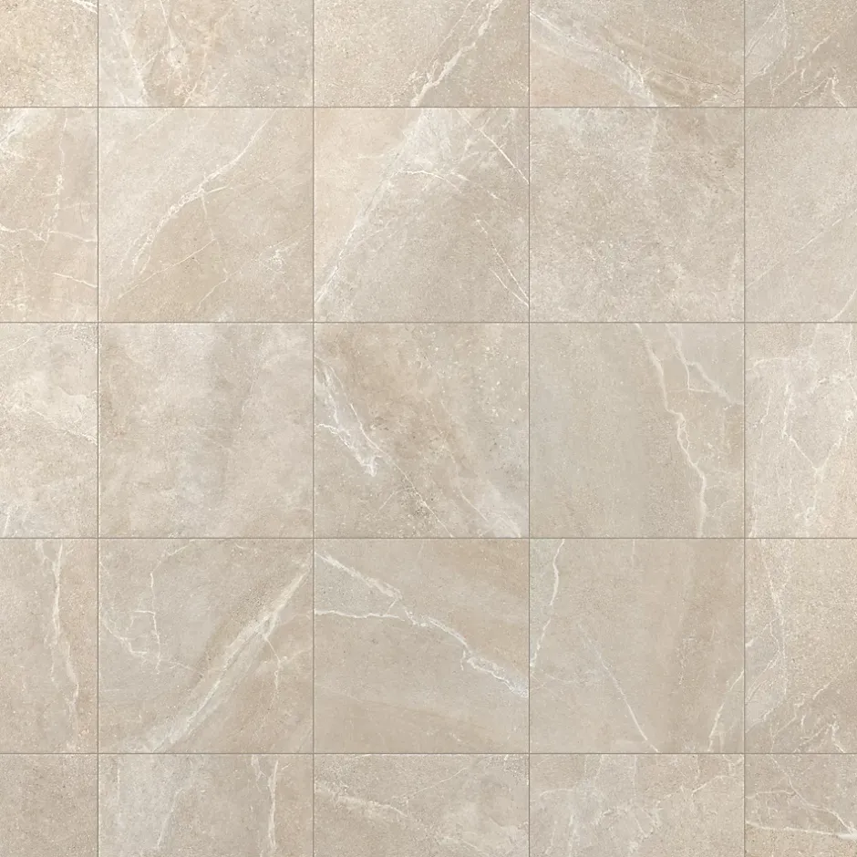 GoodHome Carrelage sol et mur intérieur beige effet pierre L.45 x l.45 cm x ép.9,1 mm, Limo Mocca