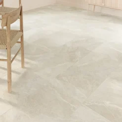 GoodHome Carrelage sol et mur intérieur beige effet pierre L.45 x l.45 cm x ép.9,1 mm, Limo Mocca