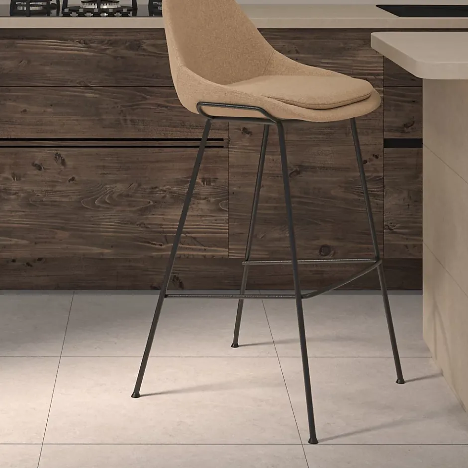 Carrelage sol et mur intérieur en grès cérame émaillé effet pierre beige mat L.60 x l.60 cm x ép.8,5 mm, Basilea-Ecoceramic Hot