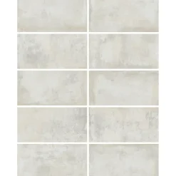 Carrelage sol et mur intérieur en grès cérame émaillé effet béton blanc satin L.61 x l.31 cm x ép.8 mm, Malt