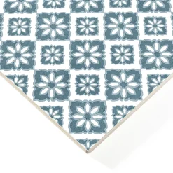 Carrelage sol et mur intérieur effet carreaux de ciment tons bleus L.20 x l.20 cm x ép.7,4 mm, Glamour Océan Mix- Best