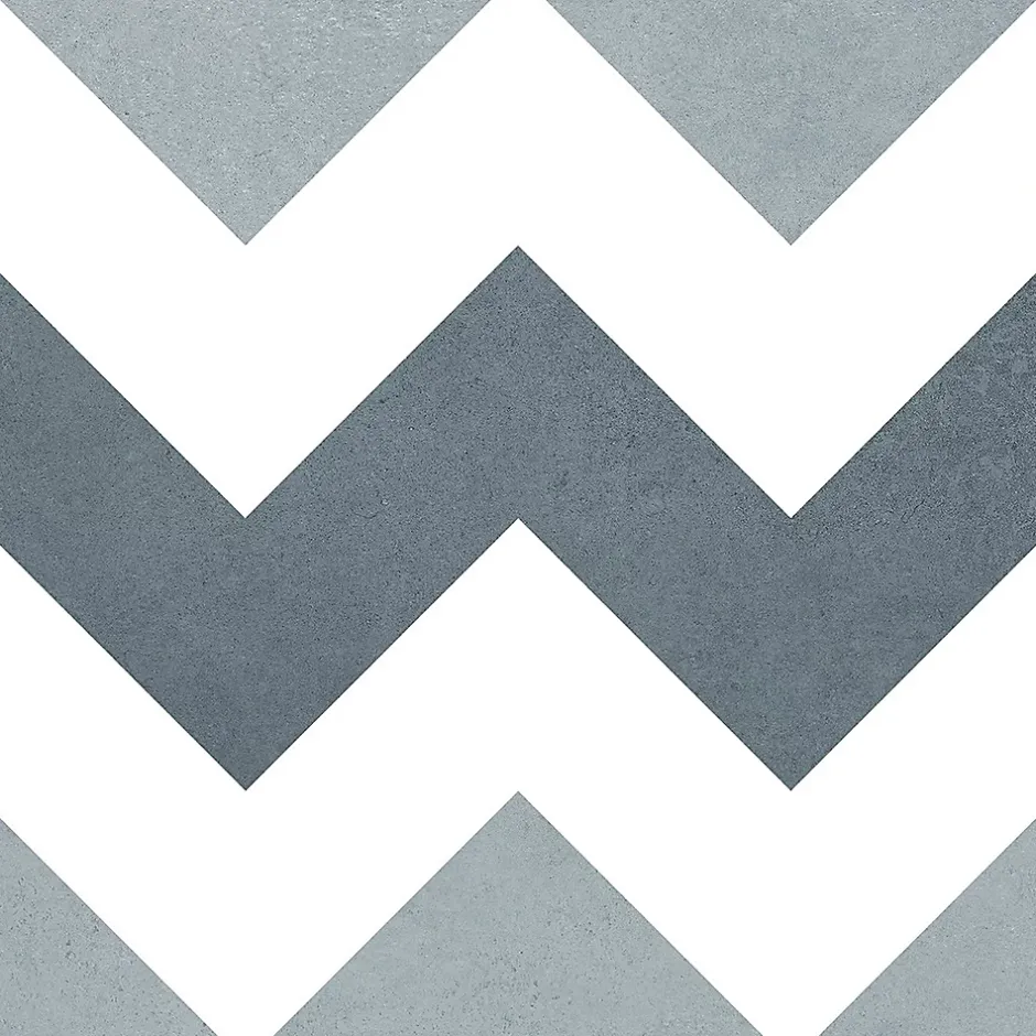 Carrelage sol et mur intérieur effet carreaux de ciment tons bleus L.20 x l.20 cm x ép.7,4 mm, Glamour Océan Mix- Best