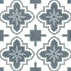 Carrelage sol et mur intérieur effet carreaux de ciment tons bleus L.20 x l.20 cm x ép.7,4 mm, Glamour Océan Mix- Best