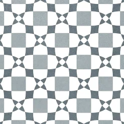 Carrelage sol et mur intérieur effet carreaux de ciment tons bleus L.20 x l.20 cm x ép.7,4 mm, Glamour Océan Mix- Best