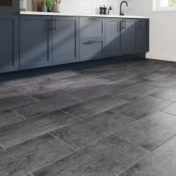 GoodHome Carrelage sol et mur intérieur anthracite effet pierre L.60 x l.30 cm x ép.9,5 mm, Oikos
