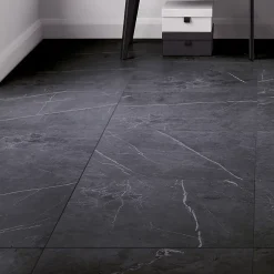 Carrelage sol et mur intérieur effet marbre noir mat L.60 x l.60 cm x ép.9 mm, Ultimate Marble-GoodHome Outlet