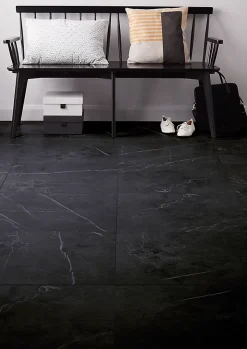 Carrelage sol et mur intérieur effet marbre noir mat L.60 x l.60 cm x ép.9 mm, Ultimate Marble-GoodHome Outlet