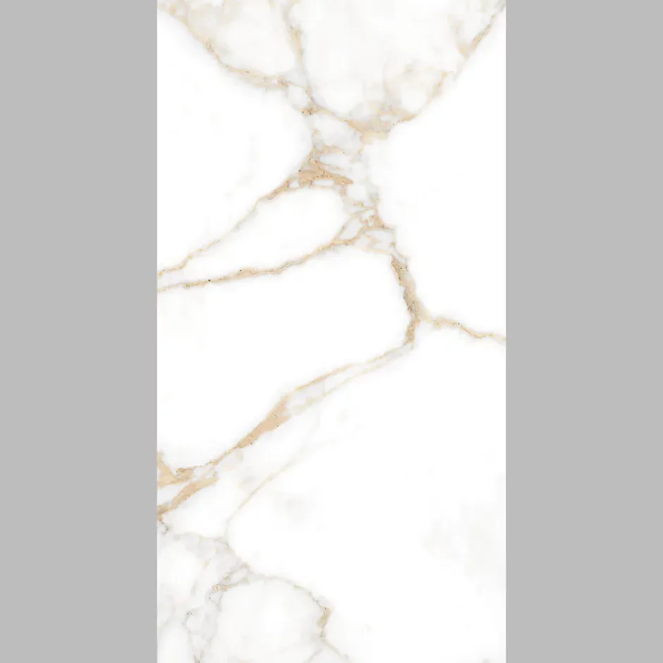 Carrelage sol et mur intérieur en grès cérame effet marbre blanc poli L.120 x l.60 cm x ép.9 mm, Fiordo Reve