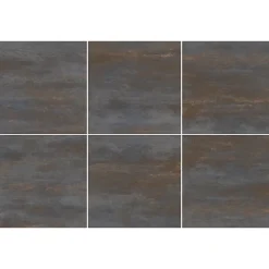 Carrelage sol et mur intérieur en grès cérame effet béton noir mat L.60 x l.60 cm x ép.7,4 mm, Upper-Gresmalt New