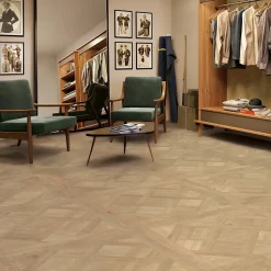 Carrelage sol et mur intérieur effet bois L.90 x l.90 cm x ép.9 mm, Versailles