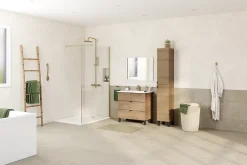 Carrelage sol et mur intérieur beige effet pierre L.60,4 x l.30 cm x ép.7,4 mm, Mitha