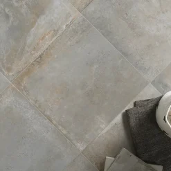 Carrelage sol et mur intérieur gris effet pierre L.60 x l.60 cm x ép.9 mm, Volcano