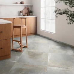 Carrelage sol et mur intérieur gris effet pierre L.60 x l.60 cm x ép.9 mm, Volcano