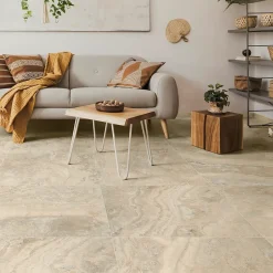 Carrelage sol et mur intérieur effet pierre beige L.60 x l.60 cm x ép.8 mm, Siena- New