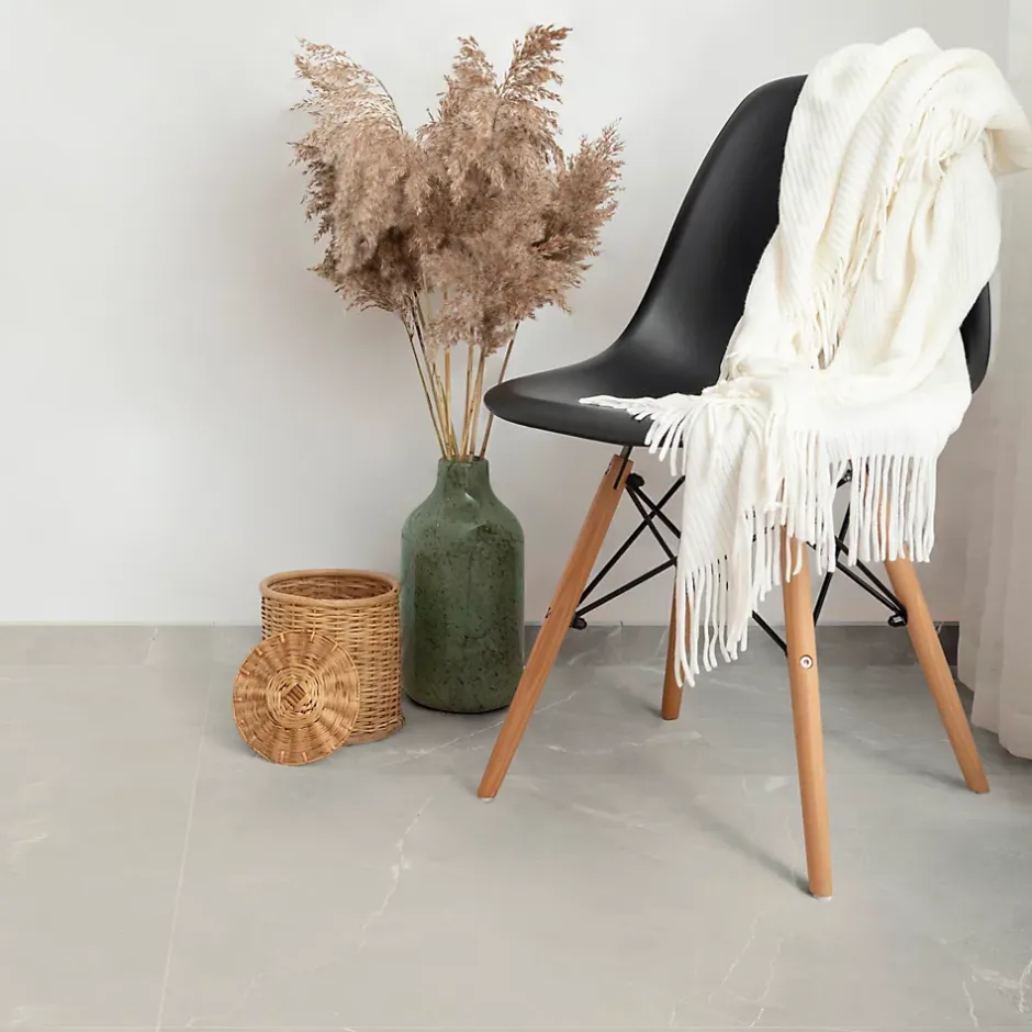 Carrelage sol et mur intérieur effet marbre beige grisé L.61 x l.61 cm x ép.9 mm, Stone Marble- Discount