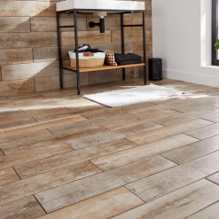 Carrelage sol et mur intérieur effet bois naturel L.60 x l.15 cm x ép.8 mm, Julyo