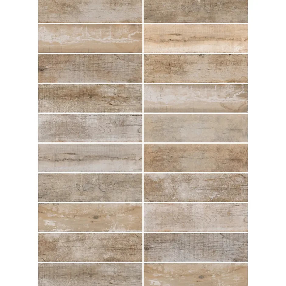 Carrelage sol et mur intérieur effet bois naturel L.60 x l.15 cm x ép.8 mm, Julyo