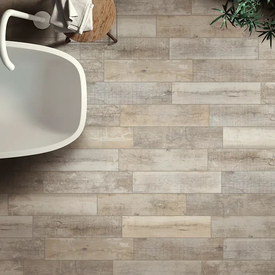 Carrelage sol et mur intérieur effet bois naturel L.60 x l.15 cm x ép.8 mm, Julyo
