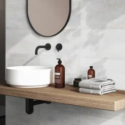 Gresmalt Carrelage sol et mur intérieur en grès cérame émaillé blanc mat L.60 x l.30 cm, Upper